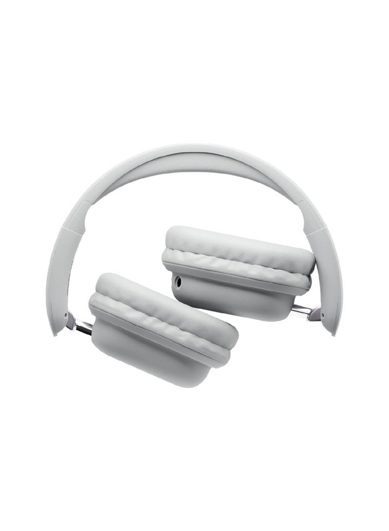 جوس سماعات رأس لاسلكية Juice Cans Pace فوق الأذن - وقت تشغيل يصل إلى 35 ساعة، قابلة للطي، مؤشر بطارية LED، وسائد أذن ناعمة مبطنة، شحن سريع لمدة ساعتين - رمادي - Image 2